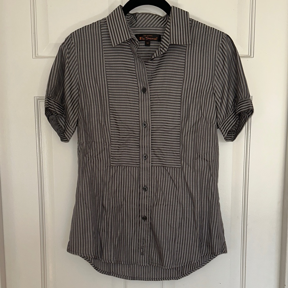 Ben Sherman Silk Cotton Button Down Top
